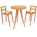 Ver imagem 2 de Mesa Bistrô Ricco 70 Cm Madeirado com Detalhe Palhinha Amêndoa
