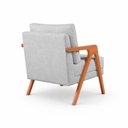 Ver imagem 4 de Poltrona Sala de Estar Maya Luxo Linho Cinza M3 - Monari Design