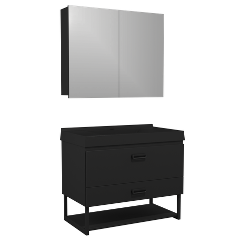 Conjunto Gabinete para Banheiro Suspenso Ucrânia 80cm