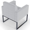 Ver imagem 2 de Kit 3 Poltronas Decorativas para Sala Recepção Base Fixa de Metal Helô L02 Linho Cinza - Lyam