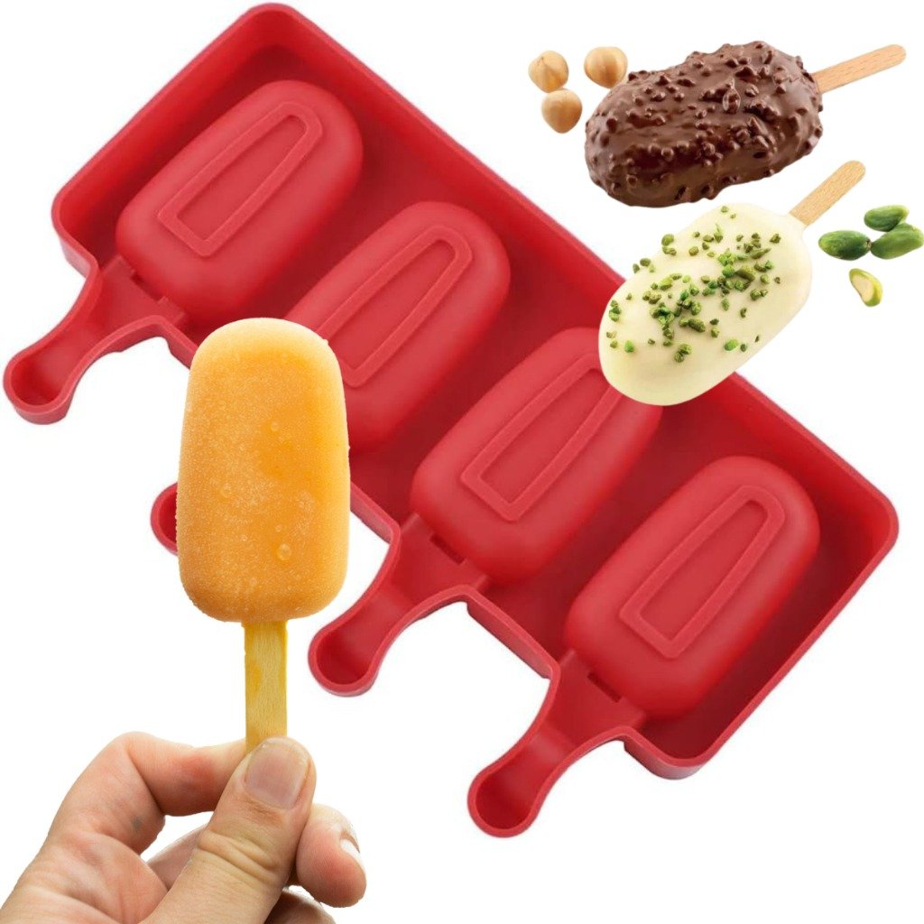 Forma em Silicone para Mini Picolé Magnum 4 Cavidades Antiaderente - 4