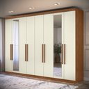 Ver imagem 3 de Guarda Roupa Roupeiro Casal Espelhos 8 Portas 4 Gavetas Master New 8.4 Jatoba Areia Santos Andirá