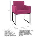 Ver imagem 3 de Kit 02 Poltronas Base De Ferro Preto Pink Doce Sonho Móveis