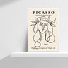 Quadro Decorativo Desenho Minimalista picasso 33x24cm:madeira Preta - 2