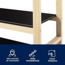 Ver imagem 5 de Kit 2 Estantes Multiuso de Livros 80CMX131CM em Madeira Maciça 3 Prateleiras Guará Yescasa Preto/Marrom