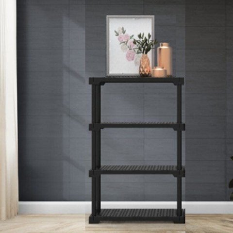Estante Modular 4 Prateleiras Cube Eco Preto