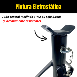 Par de Cavaletes Automotivos Tipo Preguiça 2 Toneladas para Suporte de Veículos Aço - 3