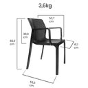 Ver mais imagens de Conjunto Mesa Zurick 1,50m com Centro Giratório 6 Cadeiras Sardenha Polipropileno Alumínio Preto