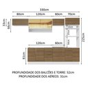 Ver imagem 4 de Armário de Cozinha Completa 330cm Branco/Rustic Stella Madesa 06