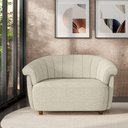 Ver imagem 1 de Sofá Namoradeira Decorativa Latvia 150cm Pés de Madeira Linho Offwhite G45 - Gran Belo