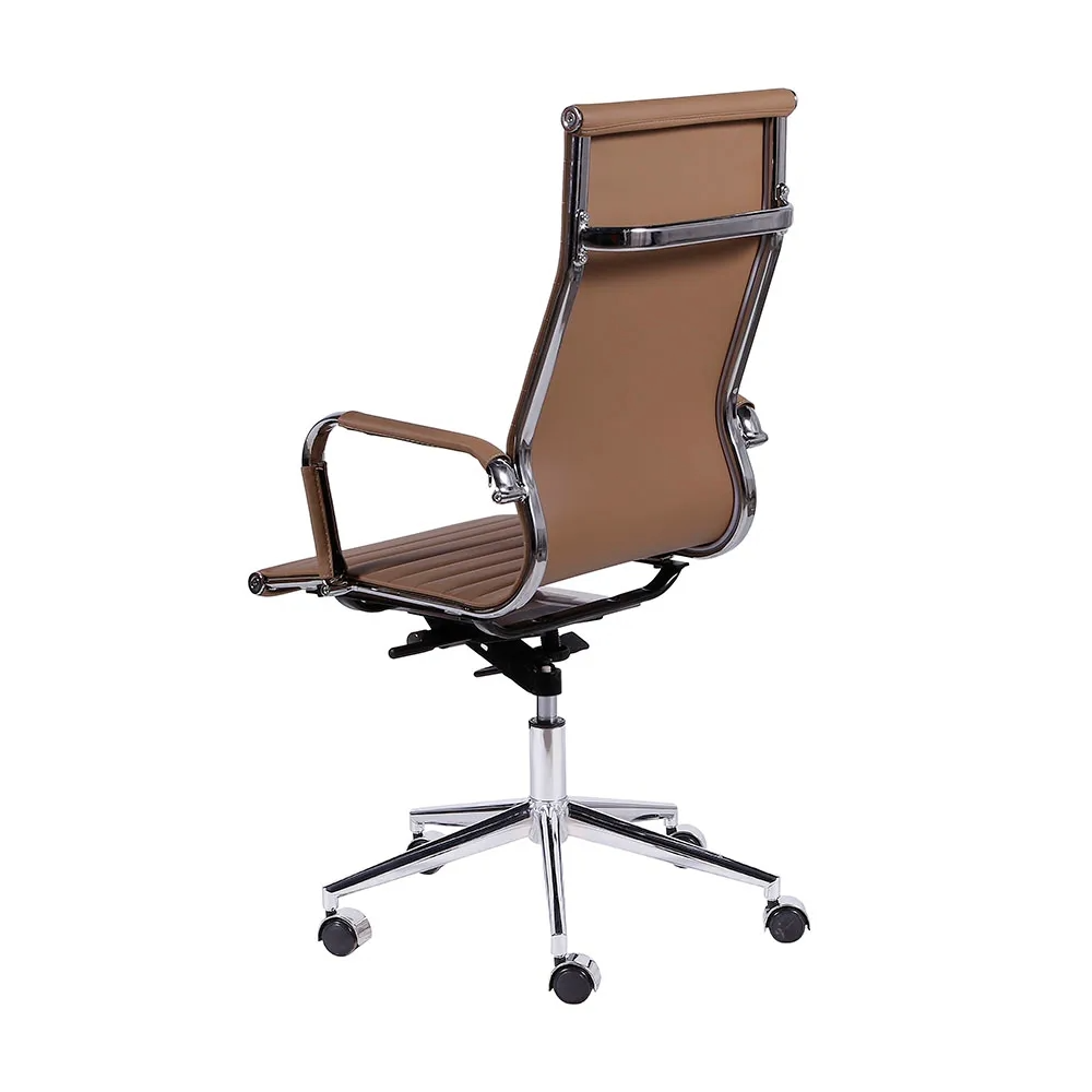 Ver imagem 4 de Kit 6 Cadeiras de Escritório Presidente Giratória Pu Caramelo com Braços