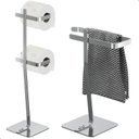 Ver imagem 4 de Porta Toalha de Rosto e Papel Higiênico Duplo Inox Oslo Fs