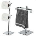 Ver imagem 5 de Porta Toalha de Rosto e Papel Higiênico Duplo Inox Oslo Fs