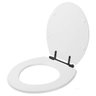 Assento Sanitario Antimicrobiano Convencional Oval Universal Branco com Ferragem Preta - 2