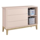 Ver imagem 5 de Jogo de Quarto Classic Guarda Roupa 2 Portas e Cômoda Rosa Fosco com Pés Madeira Natural - Reller Mó