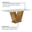 Ver imagem 6 de Conjunto Mesa de Jantar com 6 Cadeiras Estofadas 100% MDF Casuá Ypê/Off White/Tecido Pena Espanha
