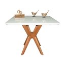 Ver imagem 1 de Mesa Jantar Pandora Tampo Retangular Laca com Vidro 120x80cm Branco