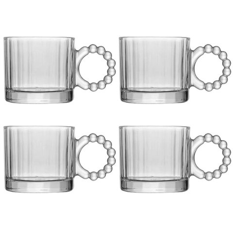 Conjunto 4 Xícaras Classic de 100ml Cristal - Wolff
