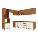 Ver imagem 2 de Cozinha Completa Venaly 16 Portas 2 Gavetas com Vidro Cianamomo/Off White - Henn