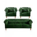 Ver imagem 1 de Sofá Dom Pedro 5 Lugares Fixo Courissimo Verde 075 Couro Sintetico Bella Decor