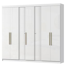 Guarda Roupa Casal Grande 7portas 2gavetas Milão Branco - 5