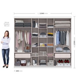 Guarda Roupa Casal Grande 7portas 2gavetas Milão Branco - 6