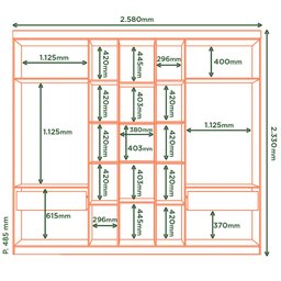 Guarda Roupa Casal Grande 7portas 2gavetas Milão Branco - 7