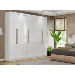 Guarda Roupa Casal Grande 7portas 2gavetas Milão Branco - 2