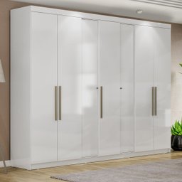 Guarda Roupa Casal Grande 7portas 2gavetas Milão Branco - 4