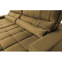 Sofá Retrátil Reclinável Supremo 3,00m Suede Velut Bege Molas no Assento - King House - 6