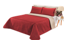Ver imagem 1 de Cobre leito Cobertor 2 travesseiros quarto casal 2,60x2,40:Vermelho Bege