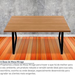 Base Pé de Mesa de Jantar Cozinha Sala Escritório Mirage para Tampos até 180cm x 90cm - Preta - 2