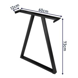 Base Pé de Mesa de Jantar Cozinha Sala Escritório Mirage para Tampos até 180cm x 90cm - Preta - 5