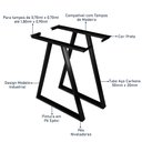 Ver imagem 6 de Base Pé de Mesa de Jantar Cozinha Sala Escritório Mirage para Tampos até 180cm x 90cm - Preta