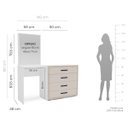 Ver imagem 3 de Cômoda Penteadeira Valência 4 Gavetas Espelho 149x160cm Creme/Branco 250803