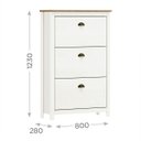 Ver imagem 2 de Sapateira 3 Portas Basculantes Branco/freijó Topázio Madeira Pinus - Finestra