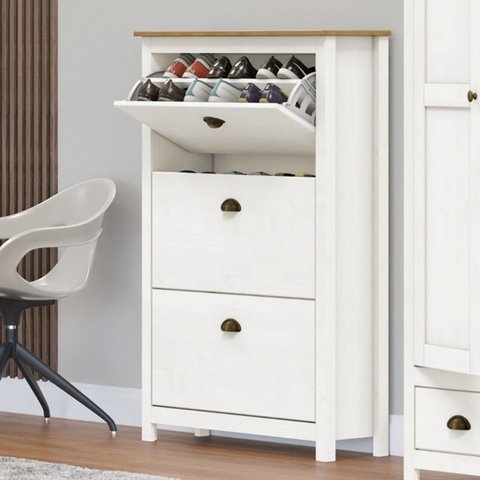 Sapateira 3 Portas Basculantes Branco/freijó Topázio Madeira Pinus - Finestra