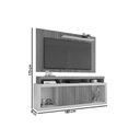 Ver imagem 2 de Estante P/ Sala até 60 Pol New Oscar C/ Rodízios 180x174cm Freijo/off White - Caemmun