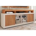 Ver imagem 3 de Estante P/ Sala até 60 Pol New Oscar C/ Rodízios 180x174cm Freijo/off White - Caemmun