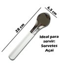 Ver imagem 2 de Kit 24 Espátula Sorvete Italiano Gelato Açai Inox 28cm Cabo Branco