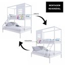 Ver imagem 6 de Beliche Casinha Reta Casal/ Solteiro Madeira Maciça Branco Housin