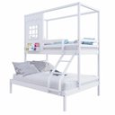 Ver imagem 5 de Beliche Casinha Reta Casal/ Solteiro Madeira Maciça Branco Housin