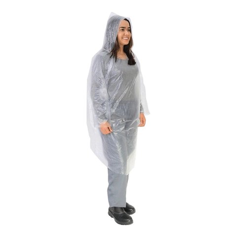 Kit 10 Capa Chuva Plástica Descartável Transparente - Vedah