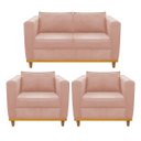 Ver imagem 1 de Kit Sofá 2 Lugares e 2 Poltronas Europa Suede ADJ Decor - Rosê
