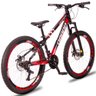 Bicicleta Freeride Aro 26 Quadro 13 com 21 Marchas Freio Mecânico Preto Vermelho - Dropp - 2