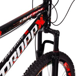 Bicicleta Freeride Aro 26 Quadro 13 com 21 Marchas Freio Mecânico Preto Vermelho - Dropp - 3