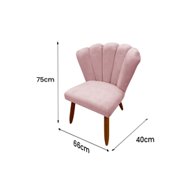 Cadeira Poltrona Petala Suede para Sala e Penteadeira:rose Suede - 3