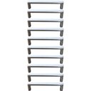 Ver imagem 1 de Kit 10 Puxadores Cromados para Móveis Alça 96mm Oeiras Zamac Armário Bancada Gavetas Torralba