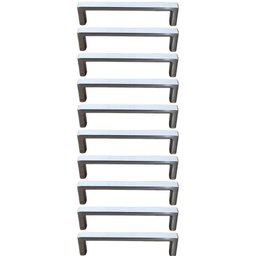 Kit 10 Puxadores Cromados para Móveis Alça 96mm Oeiras Zamac Armário Bancada Gavetas Torralba - 1