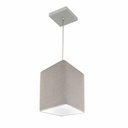 Ver imagem 1 de Lustre Pendente Quadrado Md-4007 Cúpula em Tecido 25/16x16cm Rustico Cinza - Bivolt